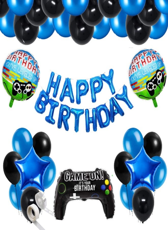 FI - FLICK IN 48 pcs Latex Happy Birthday Game on Decoration Gaming 10th Birthday Decoration for Boys Game Theme Balloon Arch Garland Kit Gamers Party Supplies (Pack of 48, Multicolor) - Image 1